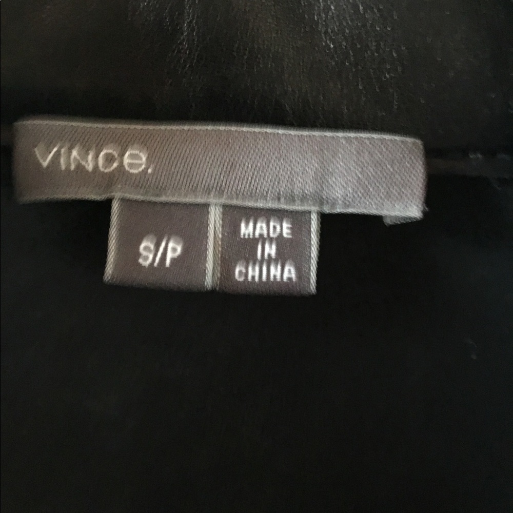 VINCE Soft Cross-Front Leather Moto Black Jacket S - Picture 10 of 12